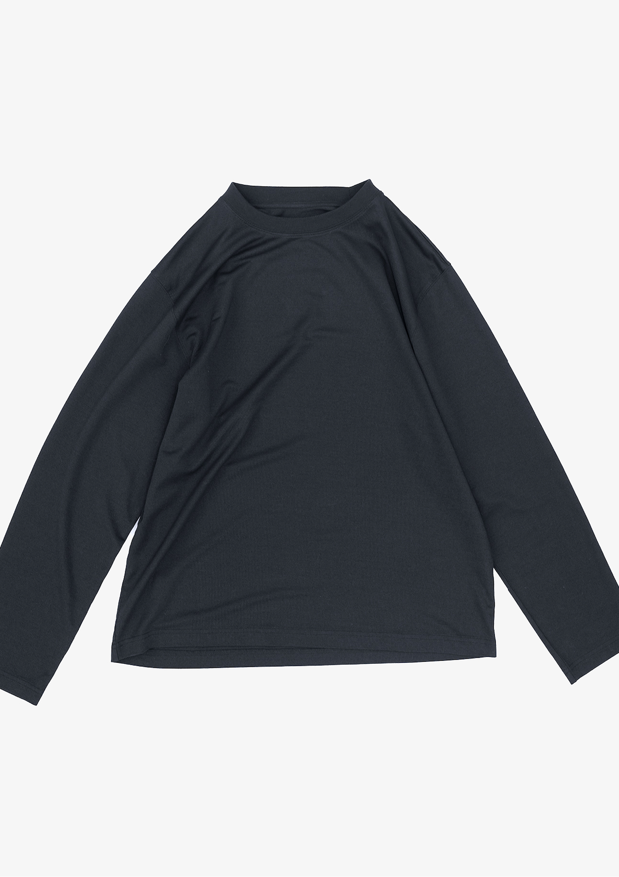 QINGWU Paper Yarn China-origin washed crew neck long-sleeve T-shirt