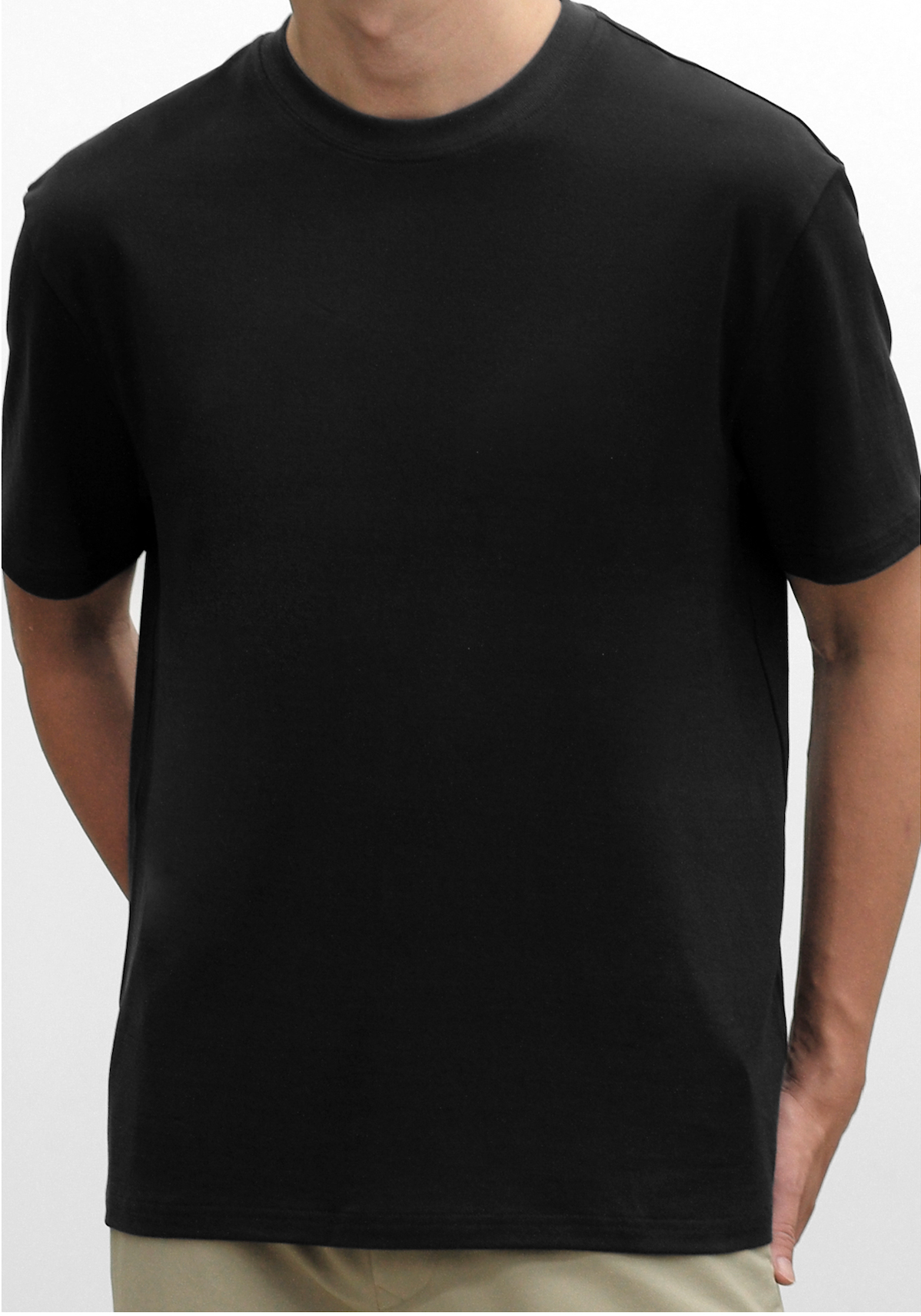 QINGWU Paper Yarn China-origin washed crew neck T-shirt