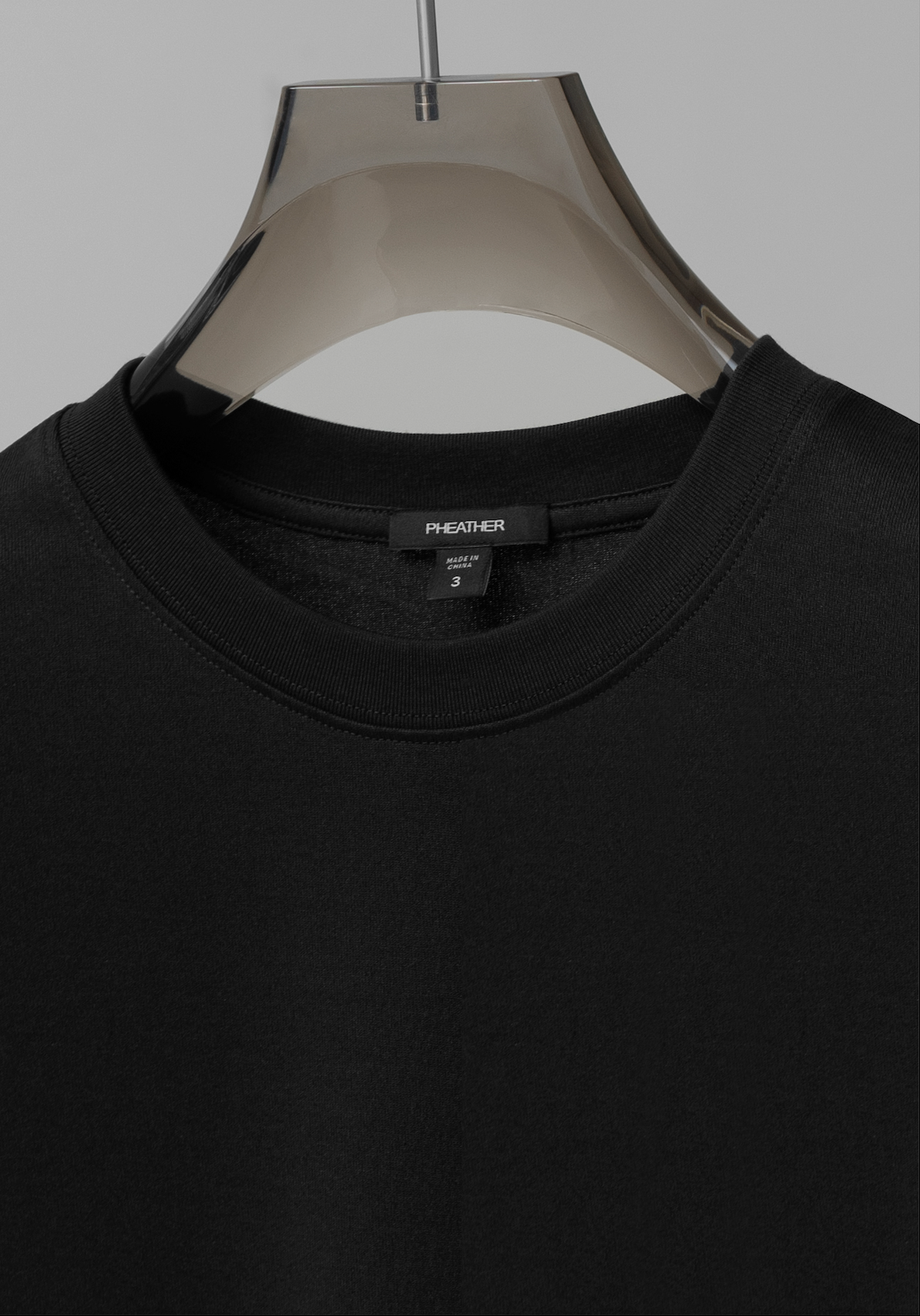 QINGWU Paper Yarn China-origin washed crew neck T-shirt