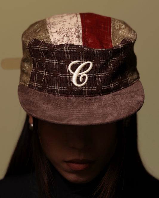 6CRAYON Vintage Patchwork Flat Top Baseball Cap