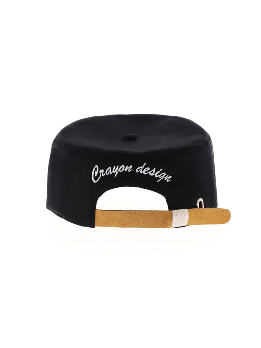 6CRAYON FLAT BRIMMED BASEBALL CAP-BLACK