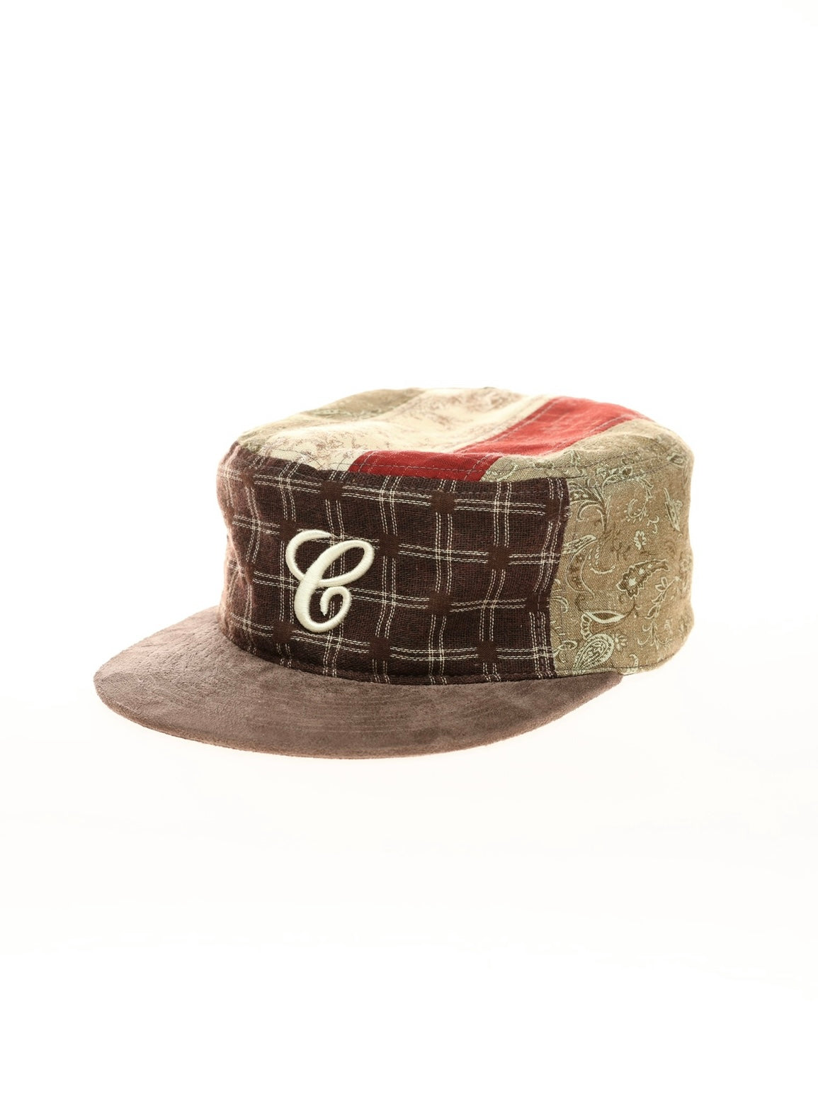 6CRAYON Vintage Patchwork Flat Top Baseball Cap