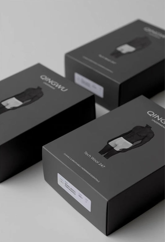 QINGWU Machine-Washable Tech Wool Blend Boxer Briefs(3-Pack)