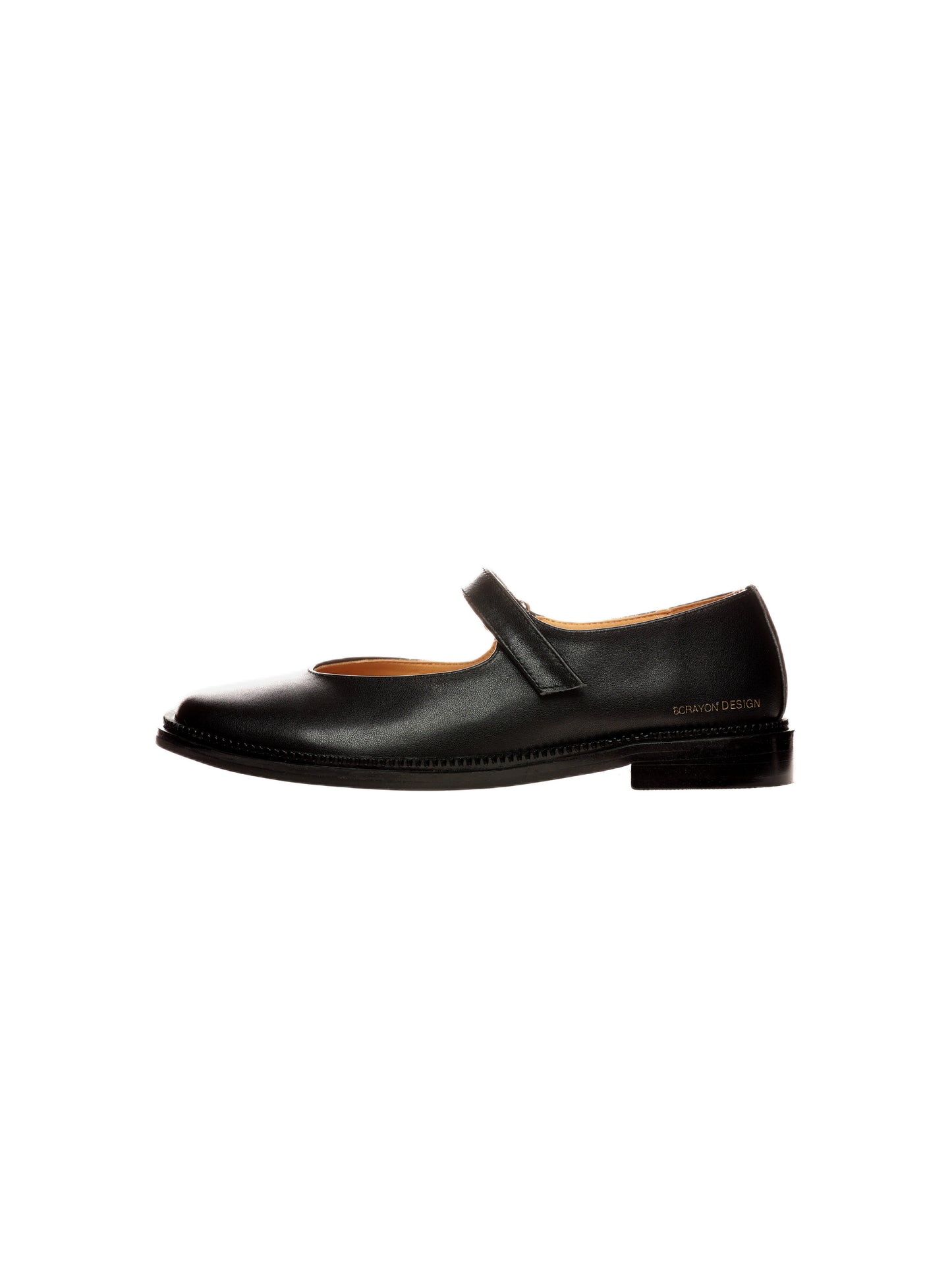 6CRAYON Unisex Brown Full-Grain Leather Mary Janes - Black