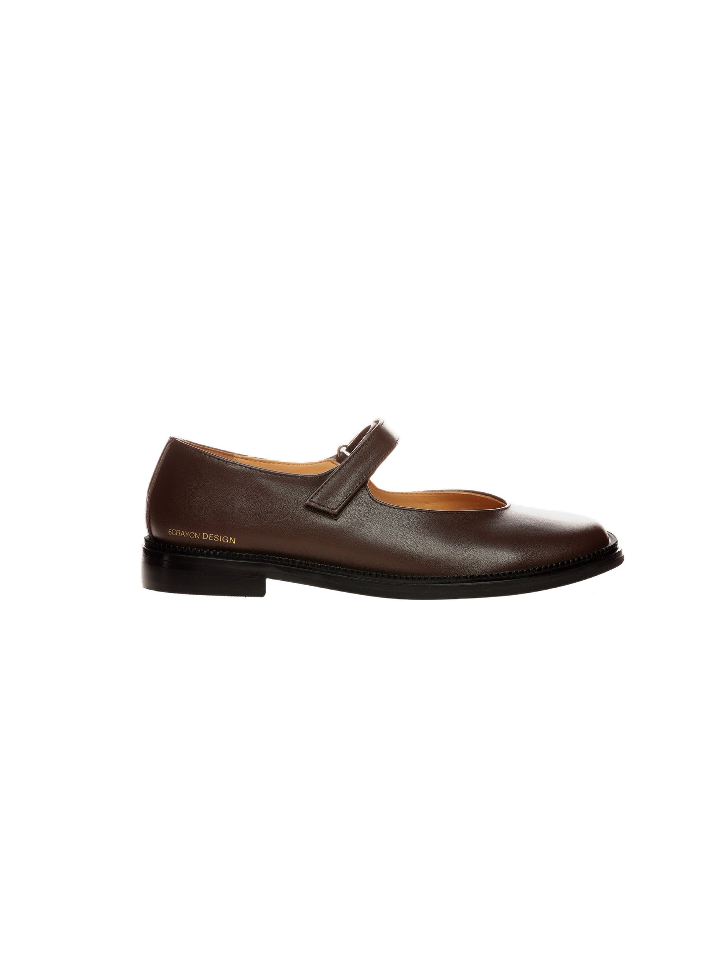 6CRAYON Unisex Brown Full-Grain Leather Mary Janes - Brown