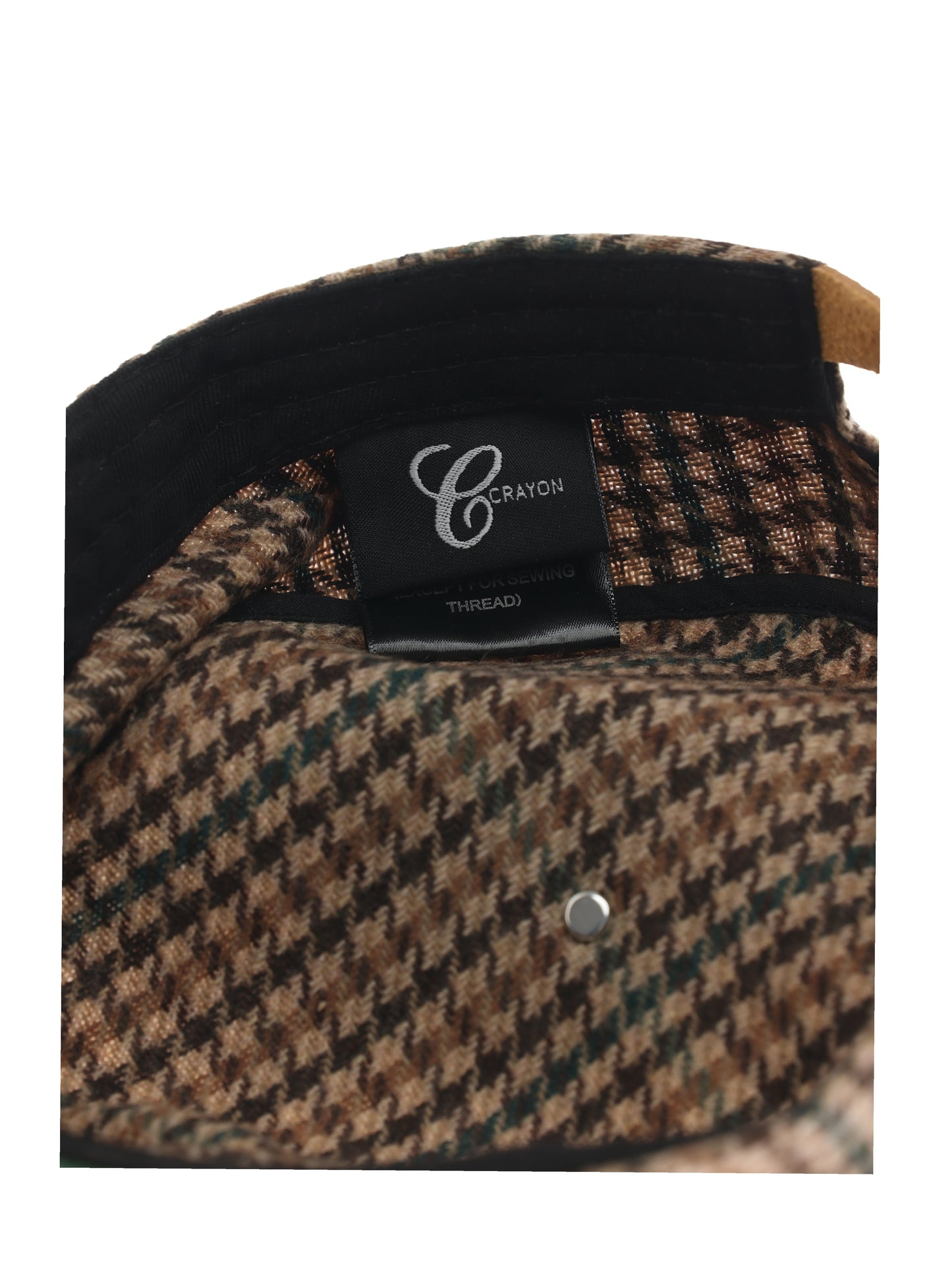 6CRAYON FLAT BRIMMED BASEBALL CAP-HOUNDSTOOTH