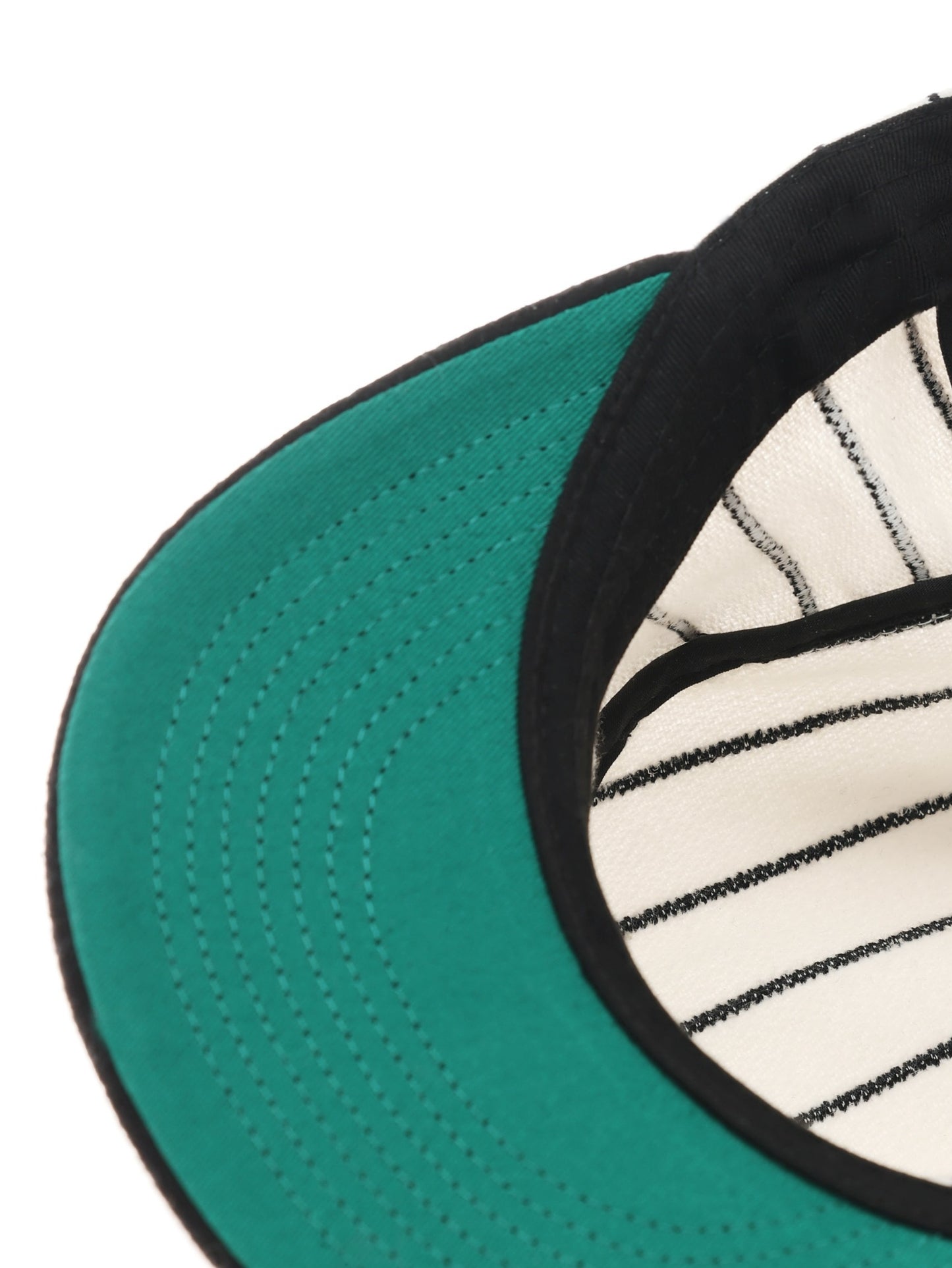 6CRAYON Retro Flat Top Baseball Cap - Striped Wool Blend with Embroidered Letters-Black Logo