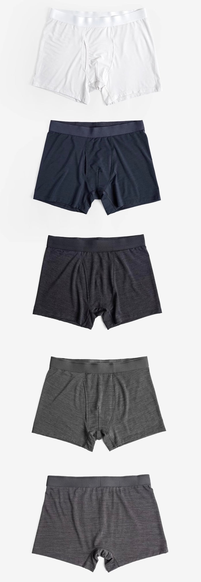 QINGWU Machine-Washable Tech Wool Blend Boxer Briefs（3-Pack）